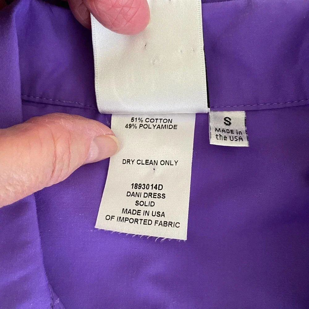 Nordstrom Finley Dani Purple Shift Dress 3/4 Sleeves Pockets Sz S USA $240 - Picture 7 of 7